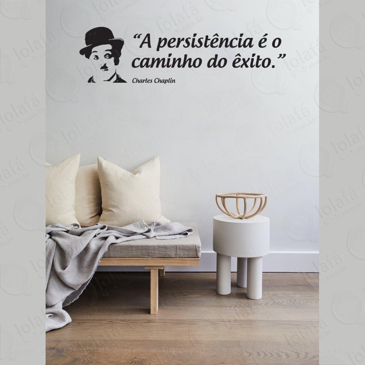 adesivo decorativo frases charles chaplin + brinde mod:1501