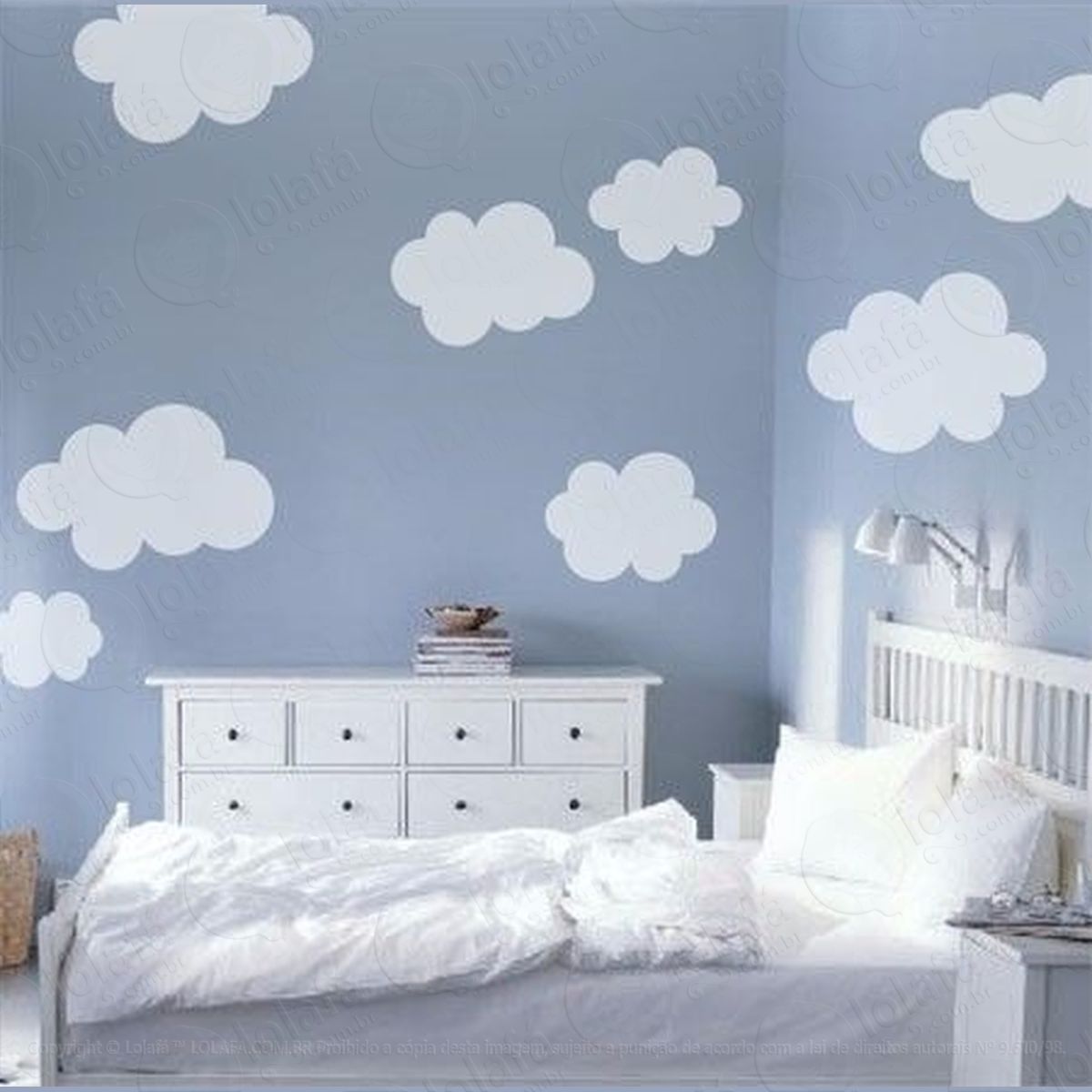 Kit Sonhando Nas Nuvens Adesivo Parede (4 Nuvens Grandes) Mod:4094