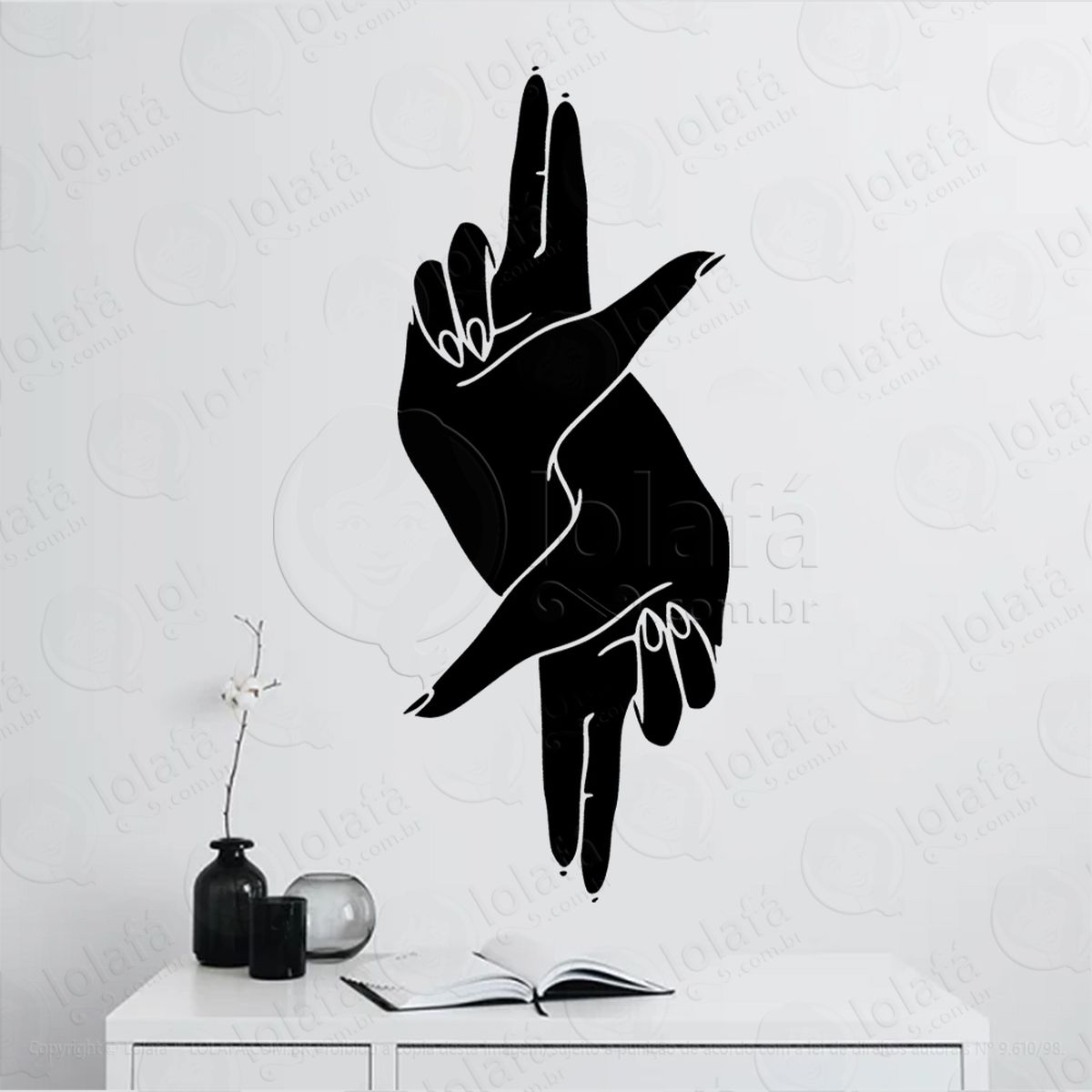 mãos hands adesivo de parede decorativo para casa, sala, quarto, vidro e altar ocultista - mod:23