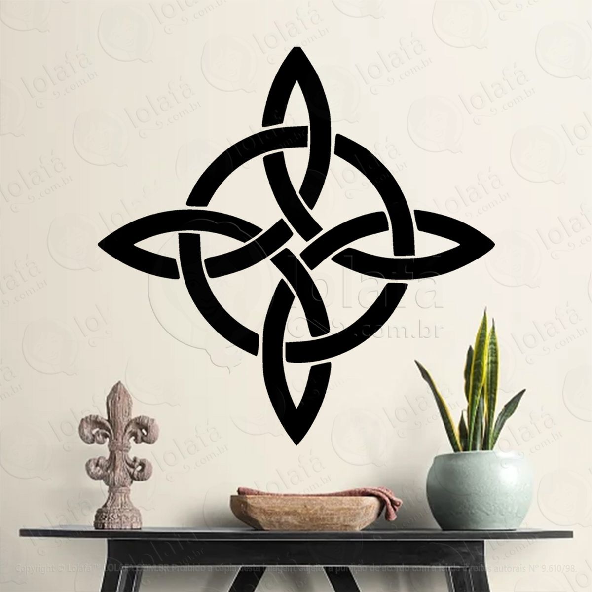 nó de bruxa witches knot adesivo de parede decorativo para casa, sala, quarto, vidro e altar ocultista - mod:32