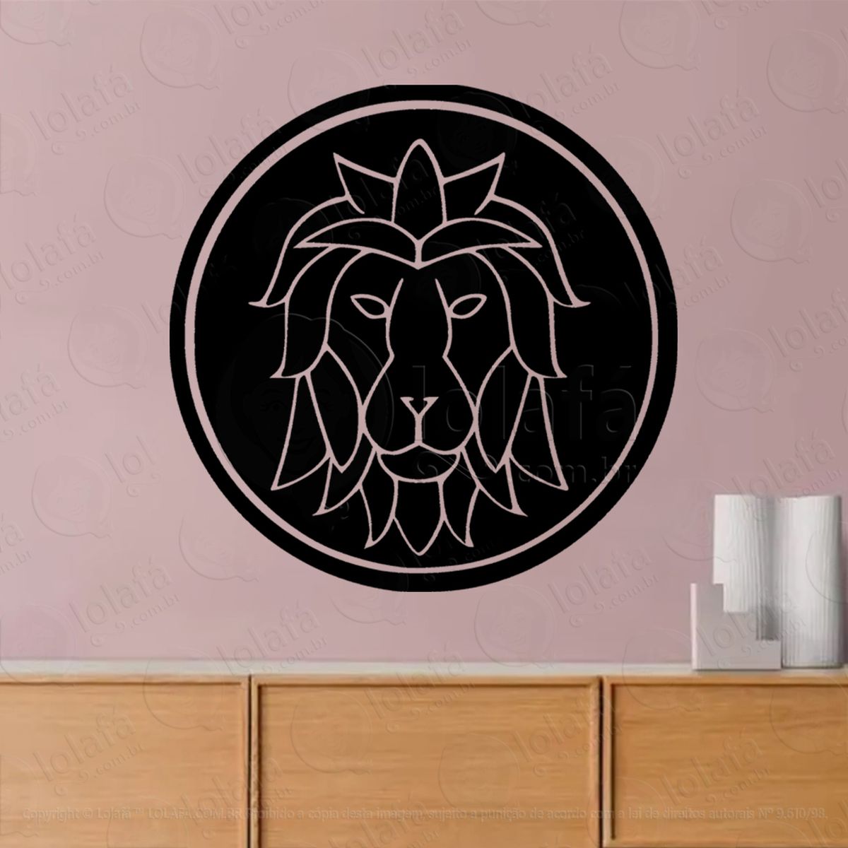 mandala signo de leão astrologia leo adesivo de parede decorativo para casa, sala, quarto, vidro e altar ocultista - mod:36