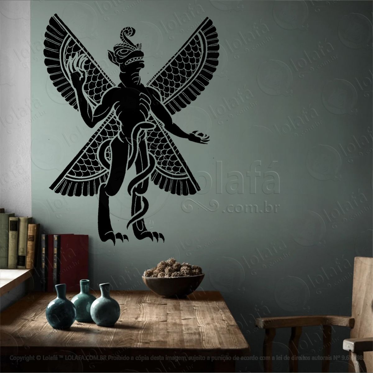 pazuzu adesivo de parede decorativo para casa, sala, quarto, vidro e altar ocultista - mod:40