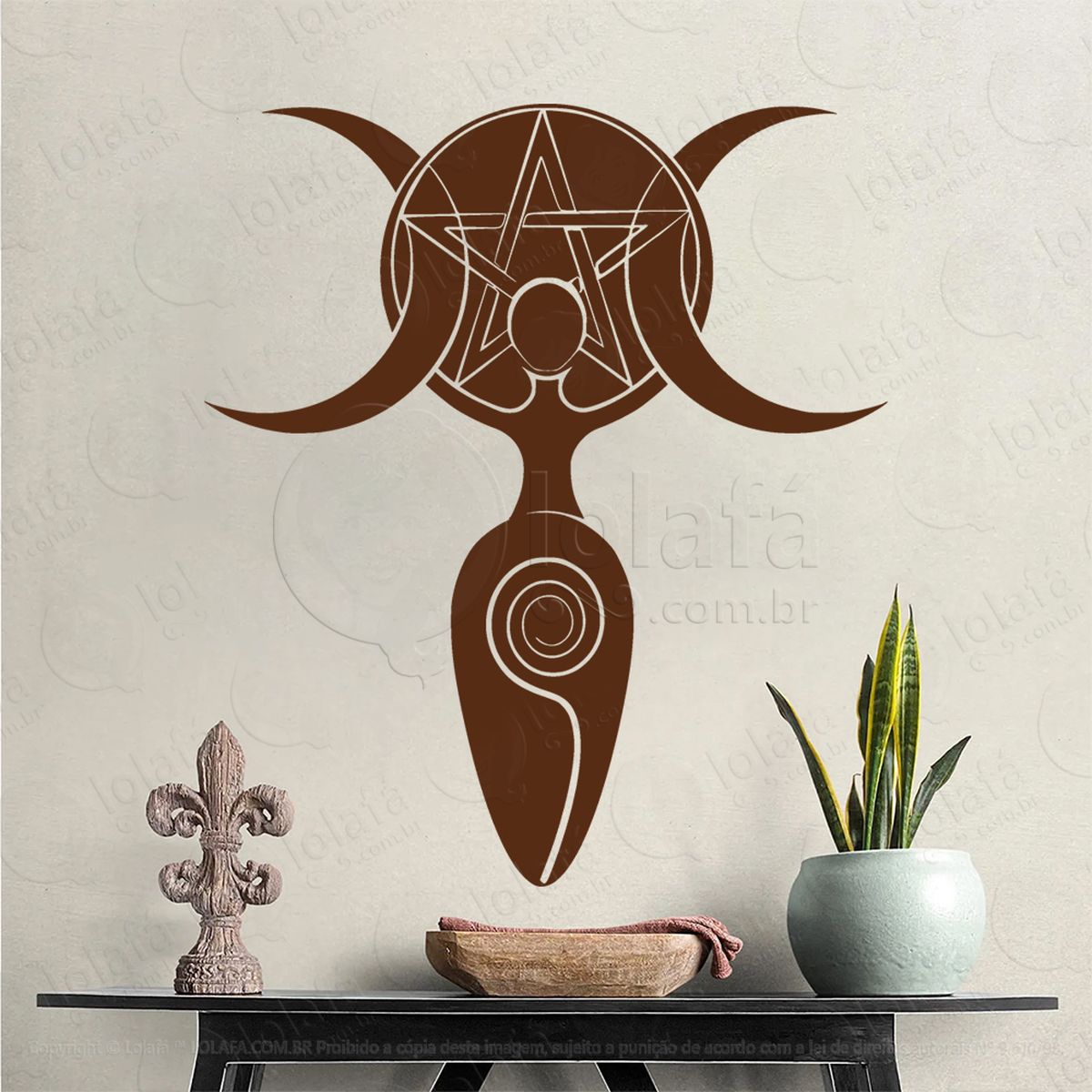deusa espiral spiral goddess adesivo de parede decorativo para casa, sala, quarto, vidro e altar ocultista - mod:62