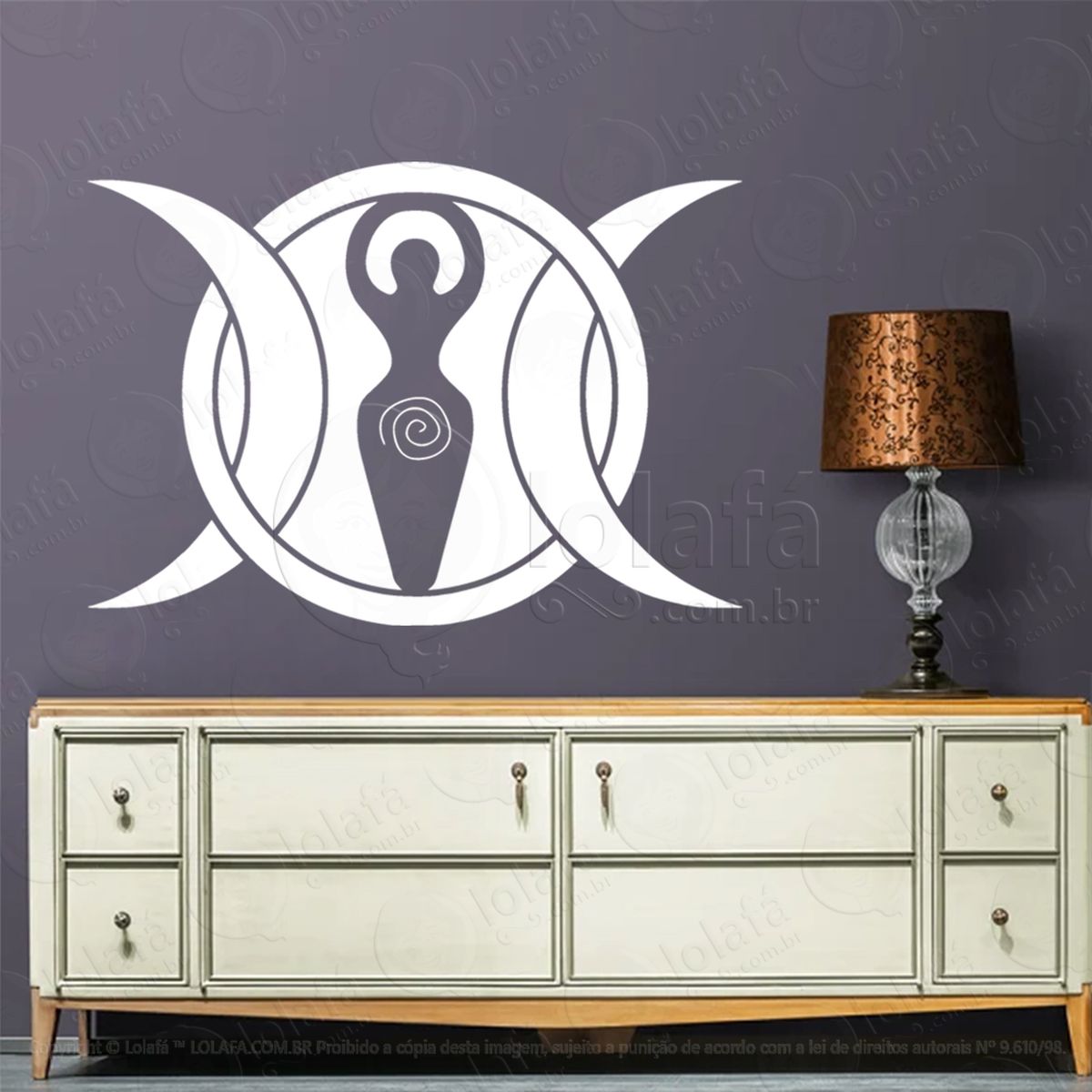 espiral trimoon adesivo de parede decorativo para casa, sala, quarto, vidro e altar ocultista - mod:71
