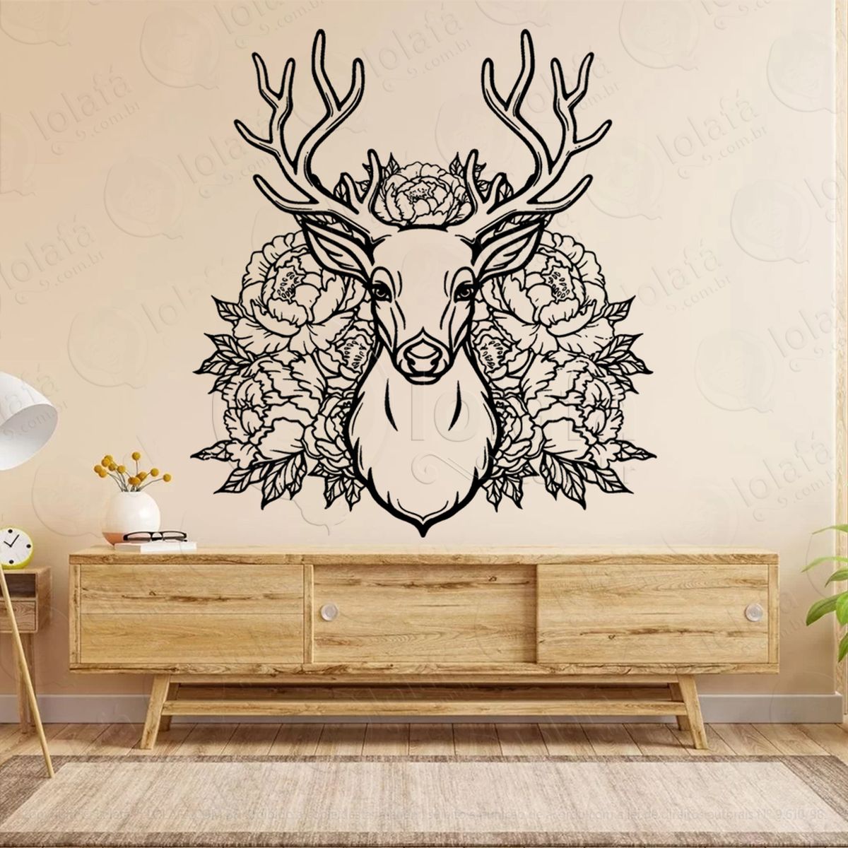 veado da naruza stag adesivo de parede decorativo para casa, sala, quarto, vidro e altar ocultista - mod:115