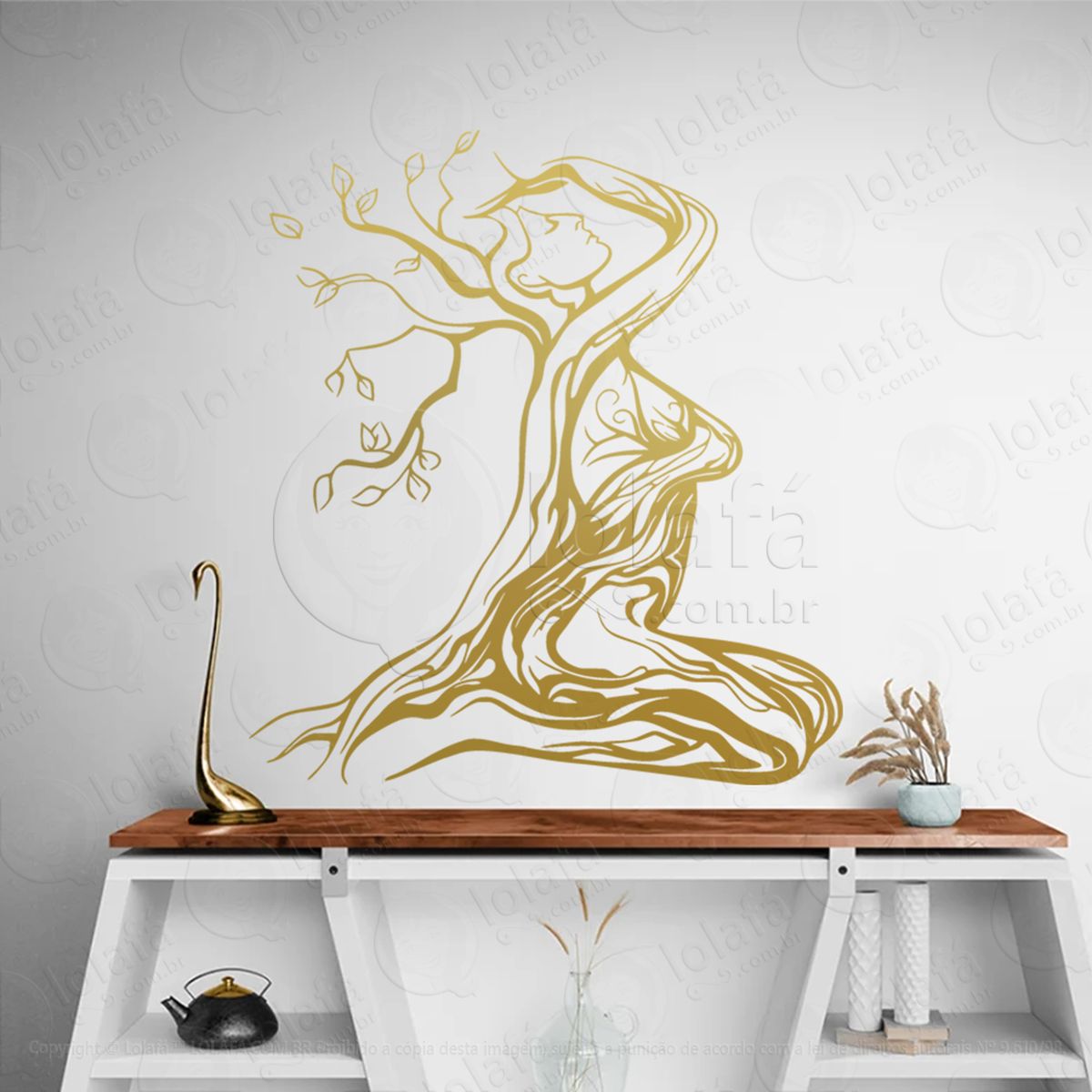 mulher Árvore tree woamn adesivo de parede decorativo para casa, sala, quarto, vidro e altar ocultista - mod:123