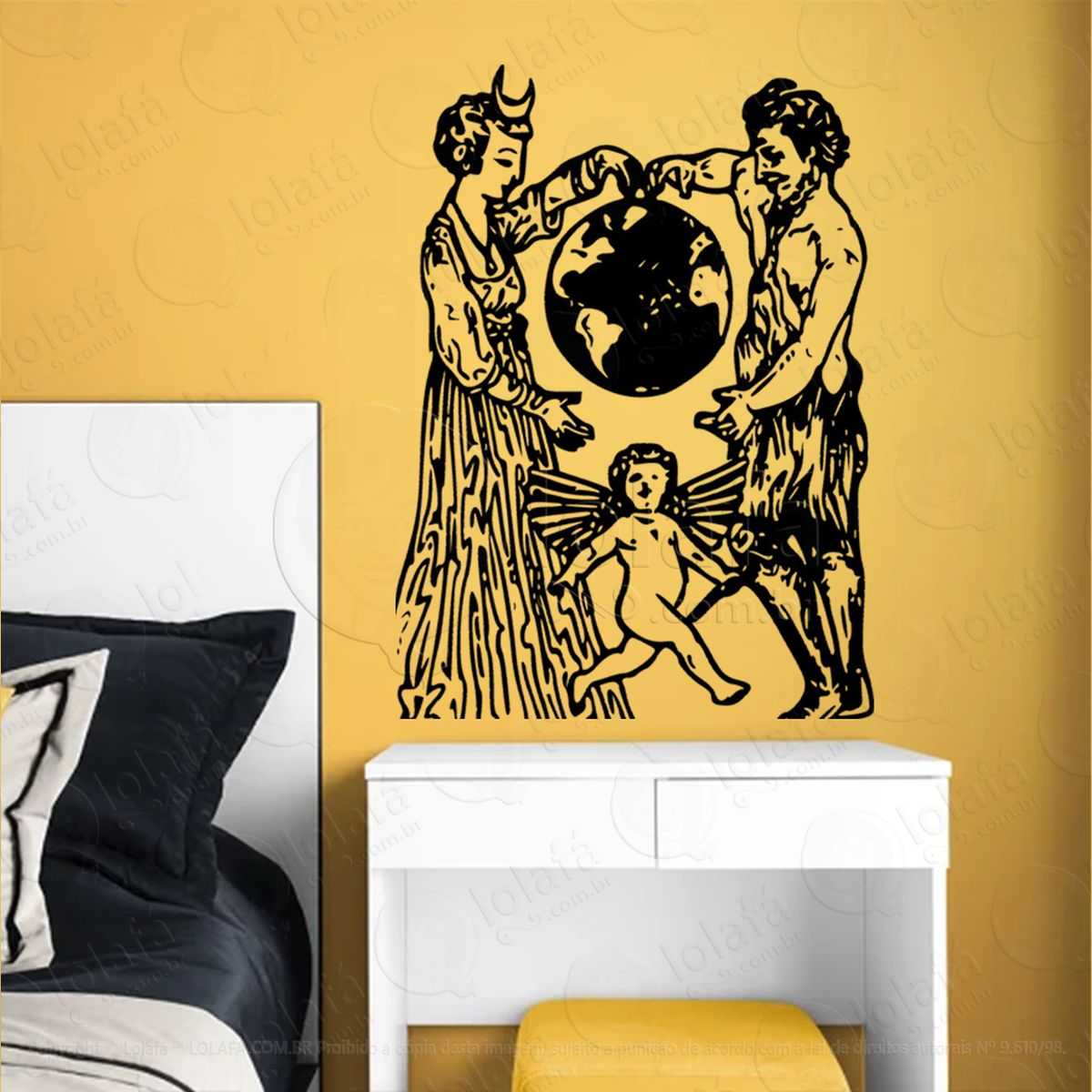 wiccan syzygy adesivo de parede decorativo para casa, sala, quarto, vidro e altar ocultista - mod:137