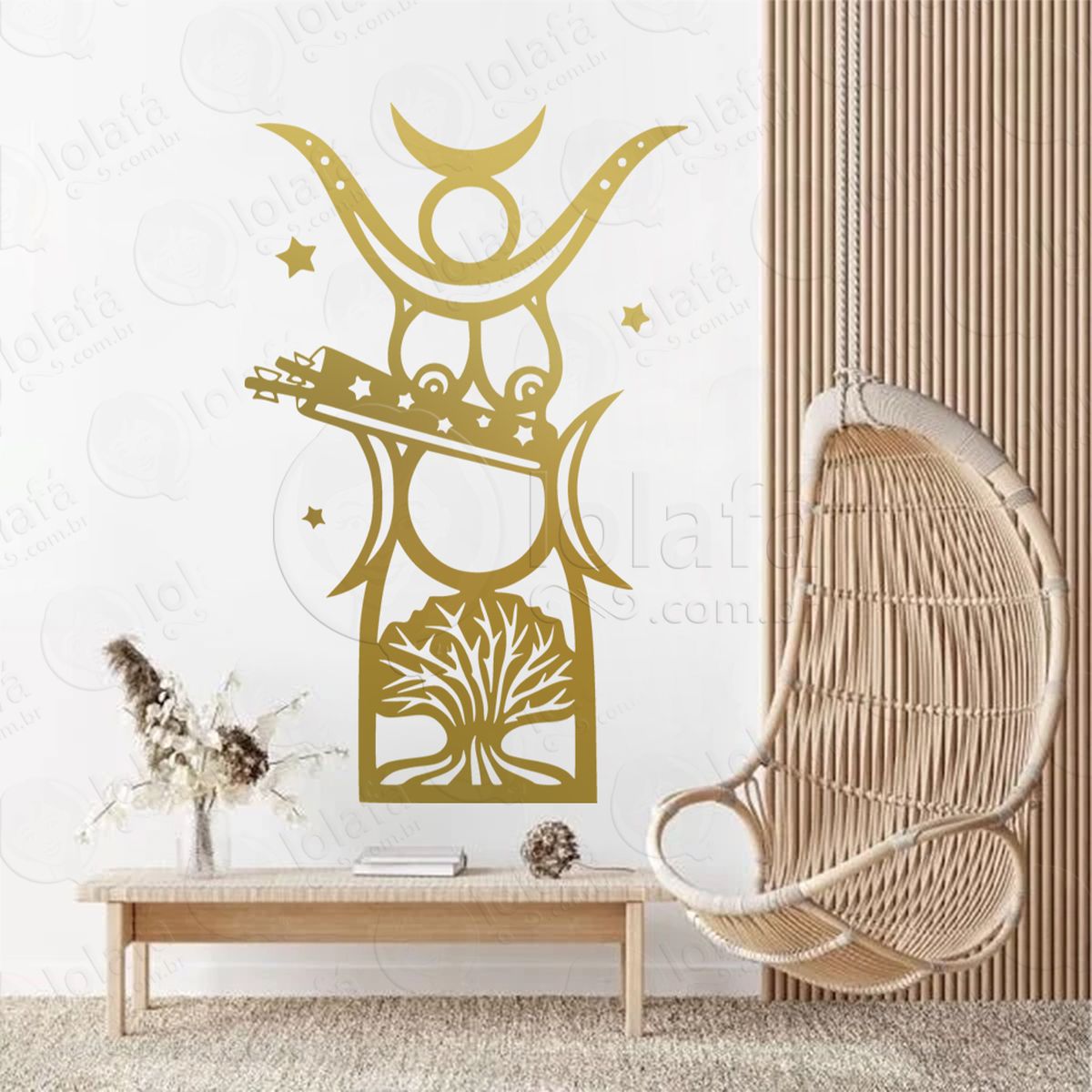 diana deusa da floresta goddess of the forest adesivo de parede decorativo para casa, sala, quarto, vidro e altar ocultista - mod:169