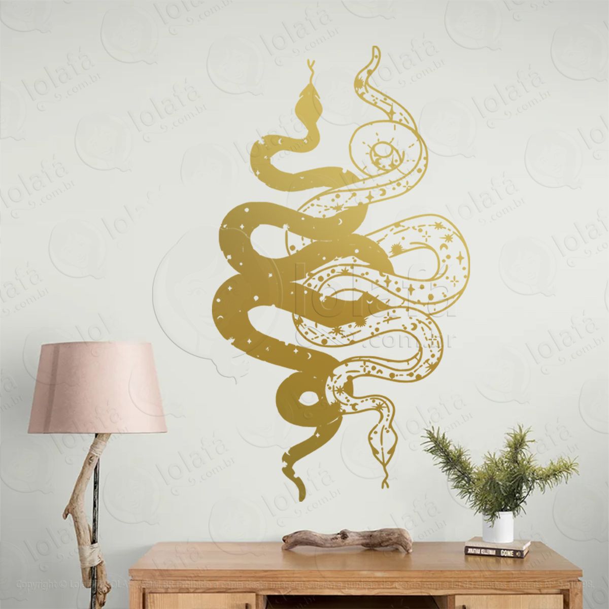 cobras entrelaçadas entwined snakes adesivo de parede decorativo para casa, sala, quarto, vidro e altar ocultista - mod:171