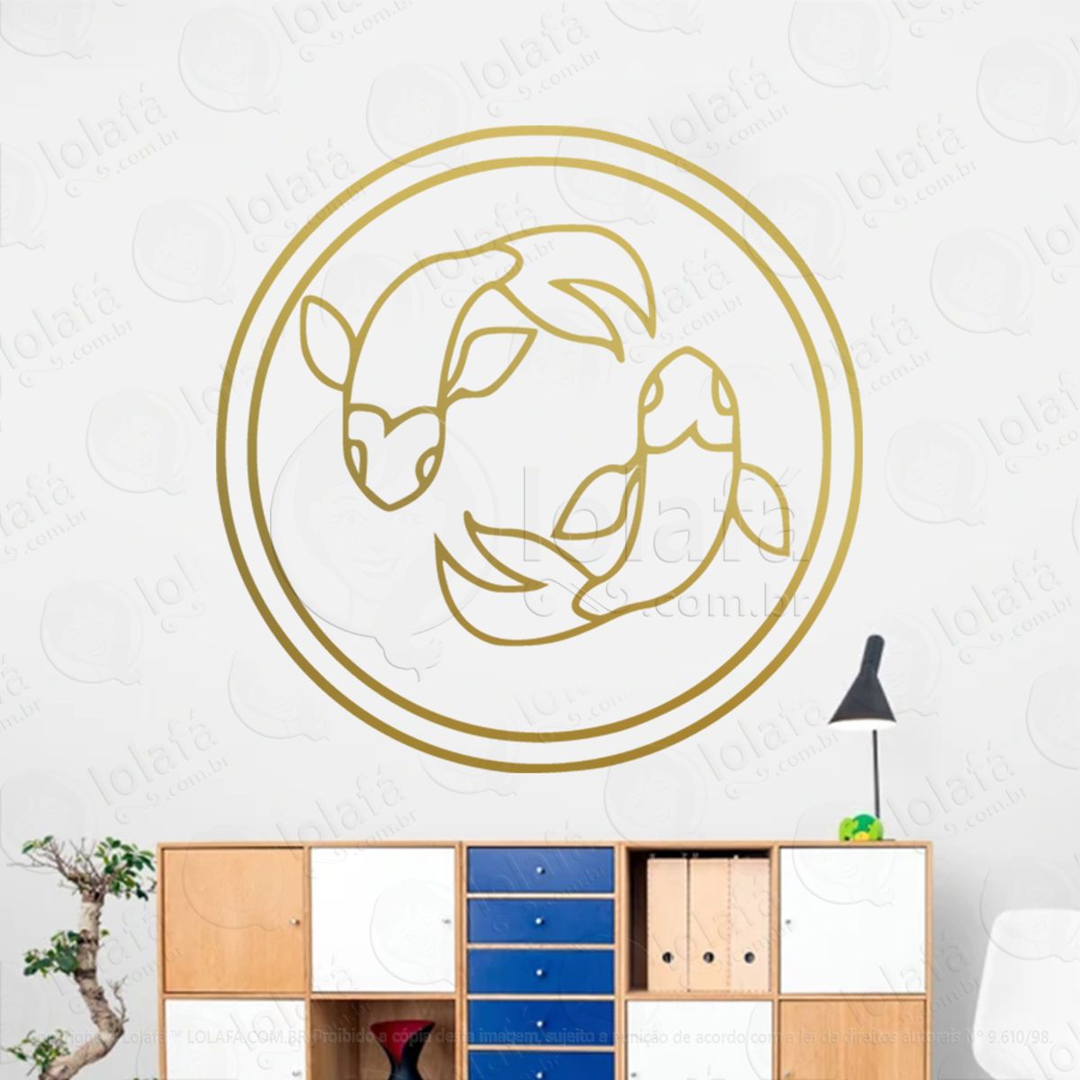 mandala signo de peixes astrologia pisces adesivo de parede decorativo para casa, sala, quarto, vidro e altar ocultista - mod:226