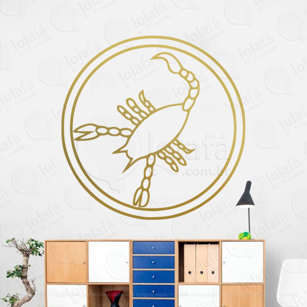 mandala signo de escorpião astrologia scorpio adesivo de parede decorativo para casa, sala, quarto, vidro e altar ocultista - mod:228