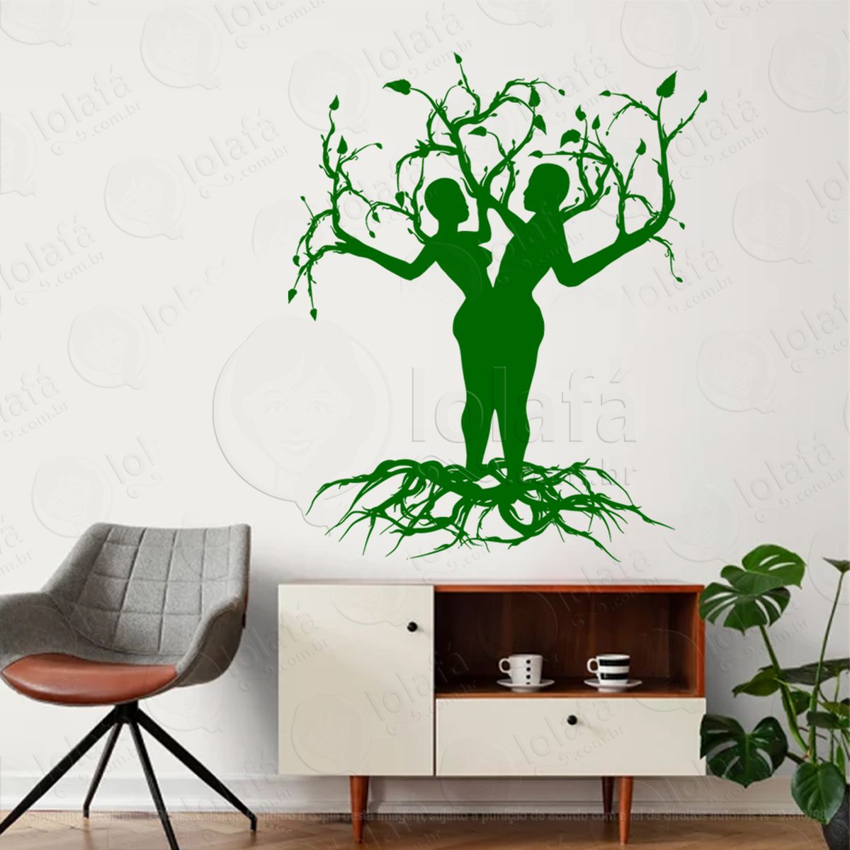Árvore de casal homem e mulher couple tree adesivo de parede decorativo para casa, sala, quarto, vidro e altar ocultista - mod:248