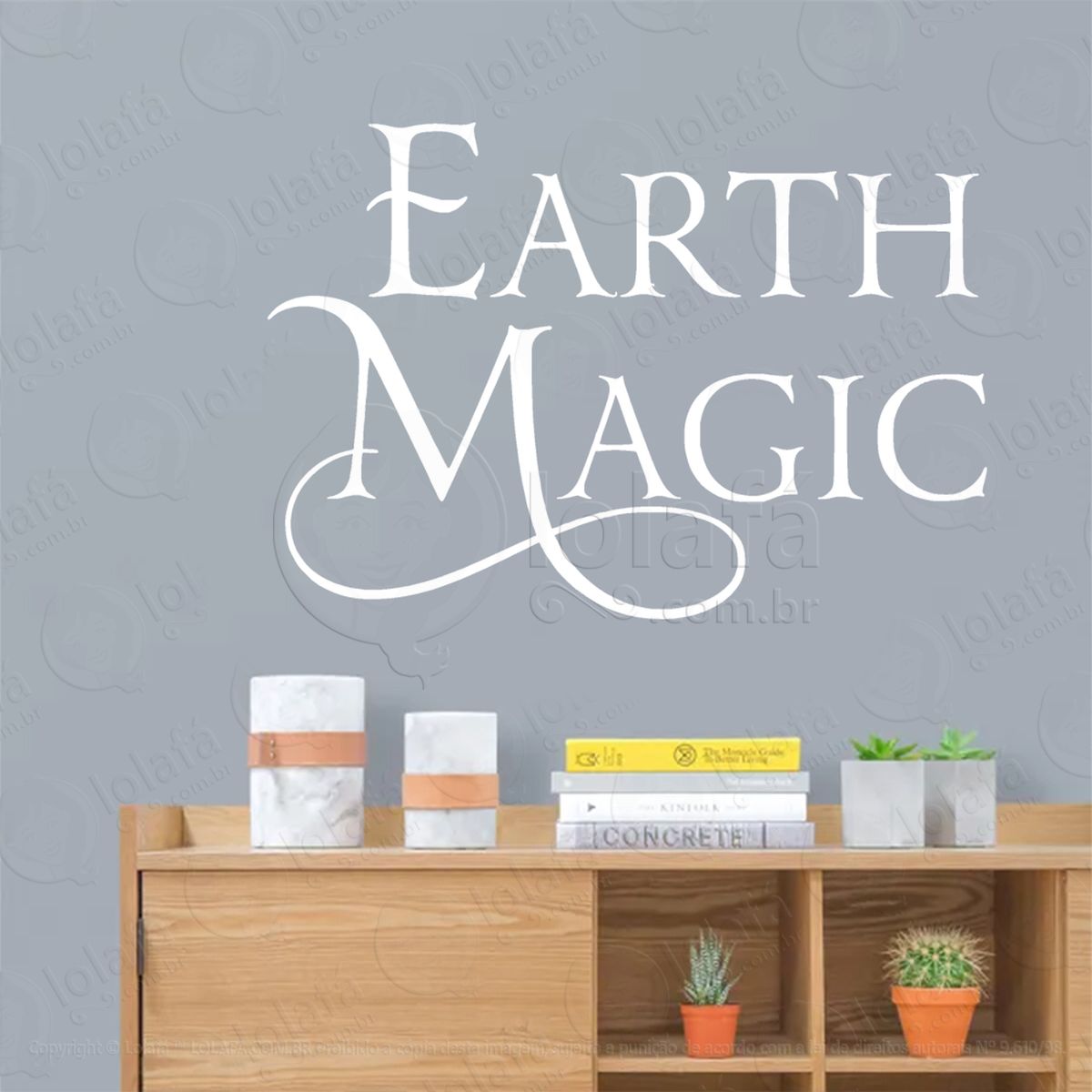 magia da terra earth magic adesivo de parede decorativo para casa, sala, quarto, vidro e altar ocultista - mod:249
