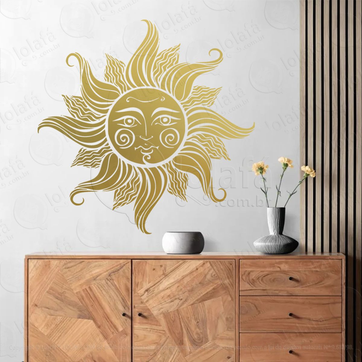 face do sol face sun adesivo de parede decorativo para casa, sala, quarto, vidro e altar ocultista - mod:251