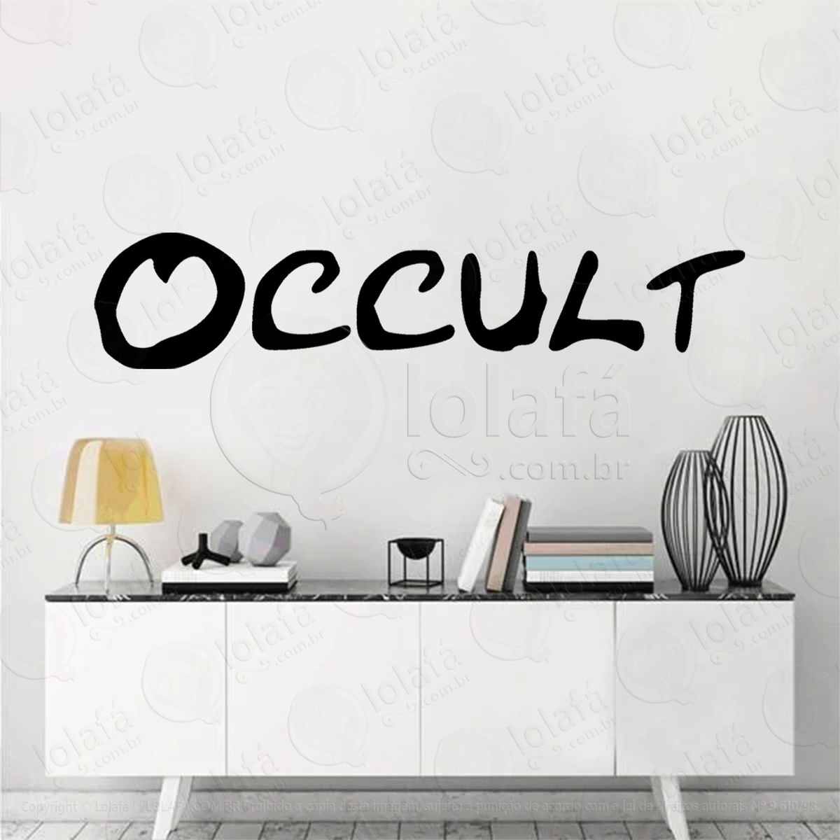 nome occult oculto adesivo de parede decorativo para casa, sala, quarto, vidro e altar ocultista - mod:265