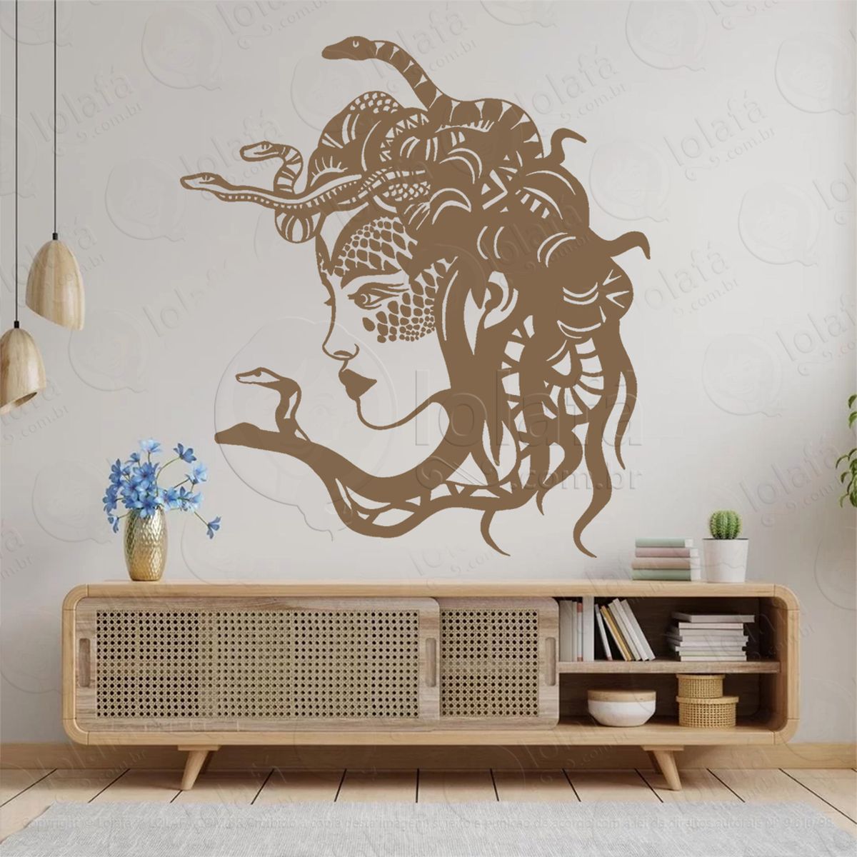 medusa mulher serpente bruxaria adesivo de parede decorativo para casa, sala, quarto, vidro e altar ocultista - mod:305