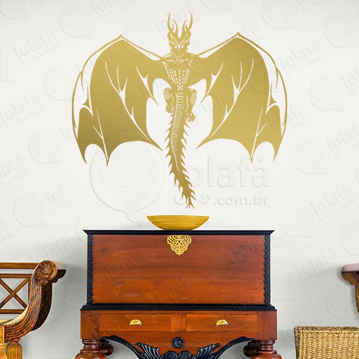 dragão altar draconiano witch dragon adesivo de parede decorativo para casa, sala, quarto, vidro e altar ocultista - mod:321