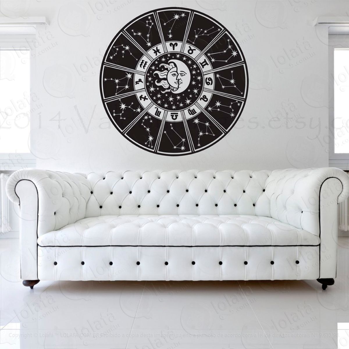 astrologia adesivo de parede decorativo para casa, sala, quarto e vidro - mod:8