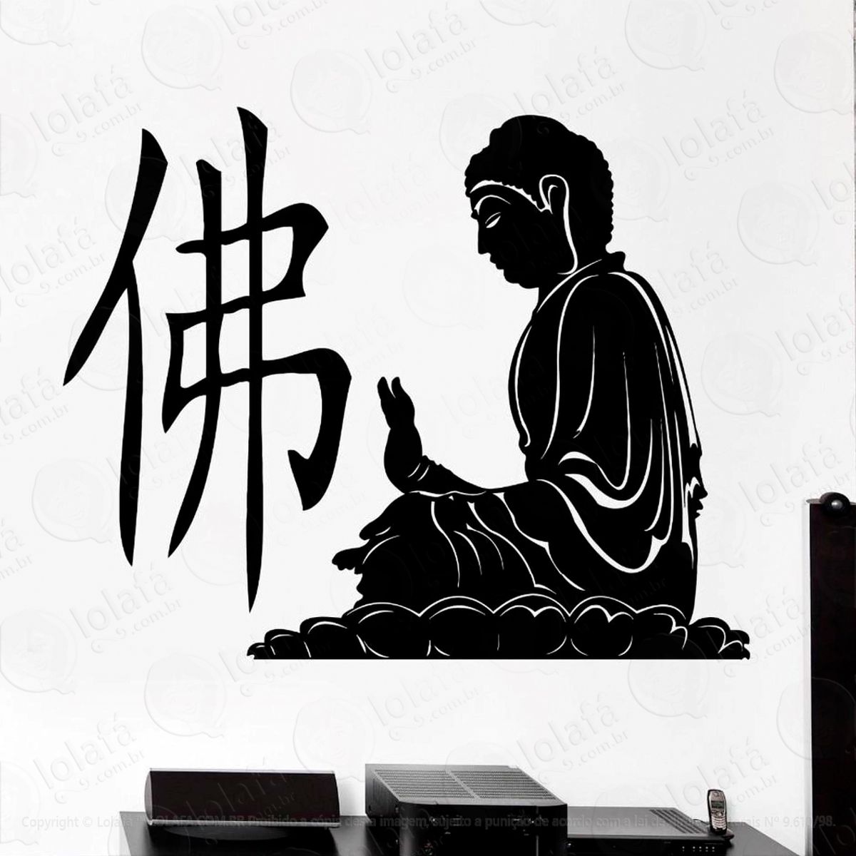 budismo adesivo de parede decorativo para casa, sala, quarto e vidro - mod:19