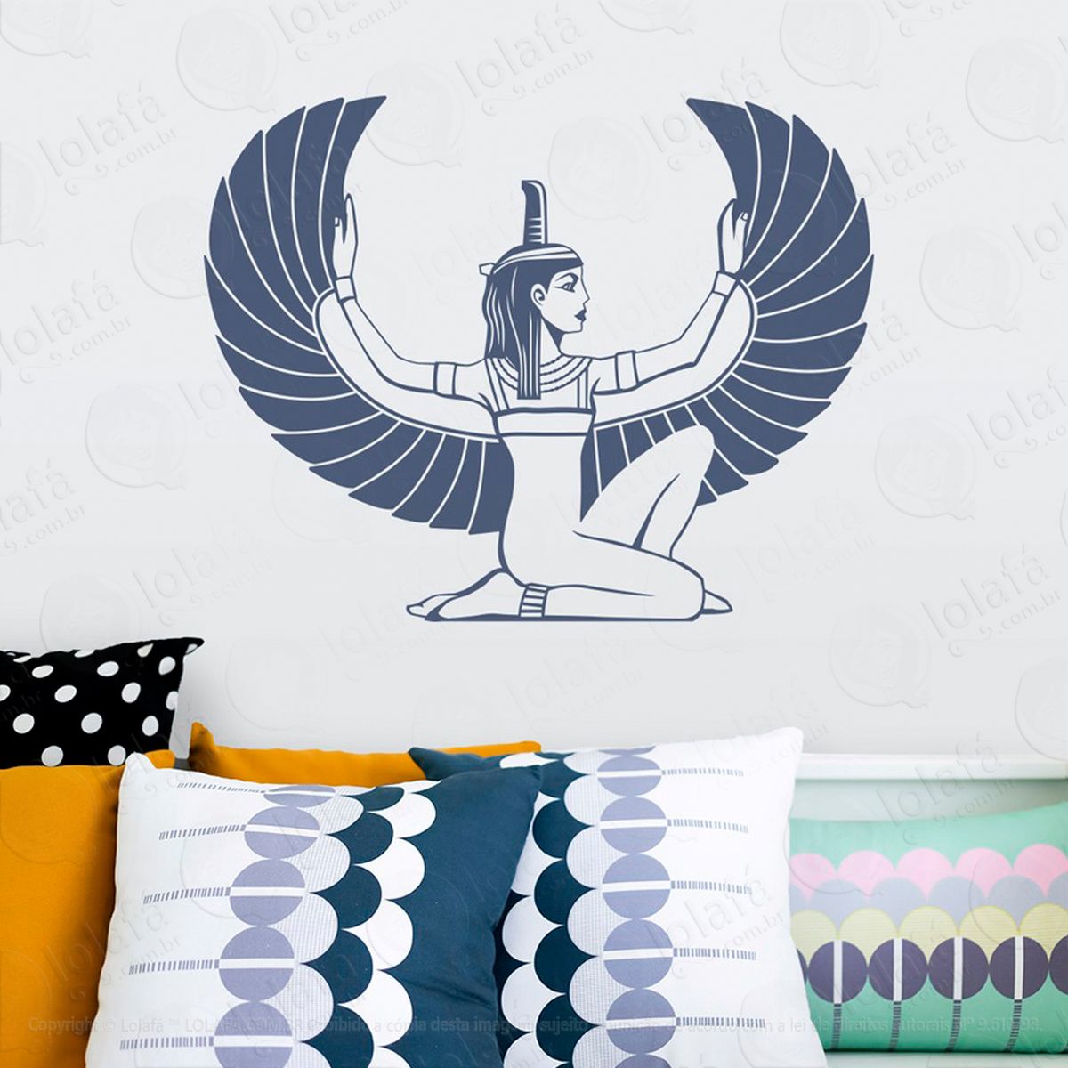 deusa isis adesivo de parede decorativo para casa, sala, quarto e vidro - mod:29