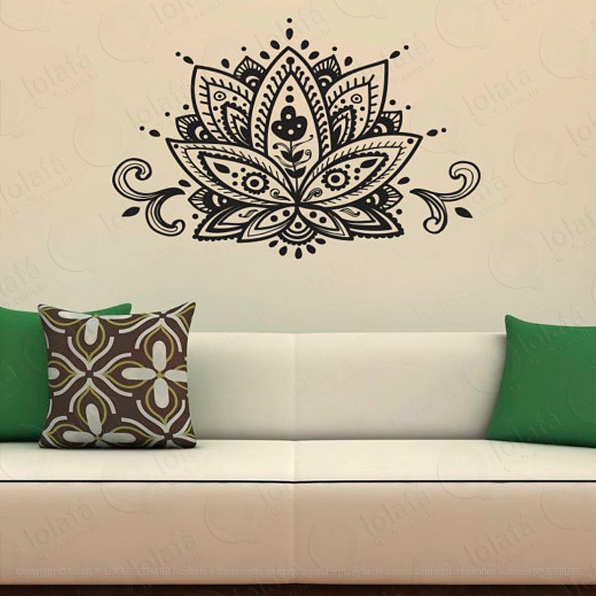 flor de lotus 2 adesivo de parede decorativo para casa, sala, quarto e vidro - mod:50