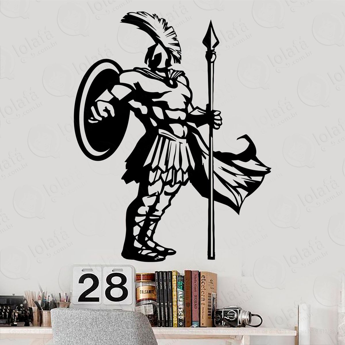 guerreiro adesivo de parede decorativo para casa, sala, quarto e vidro - mod:58