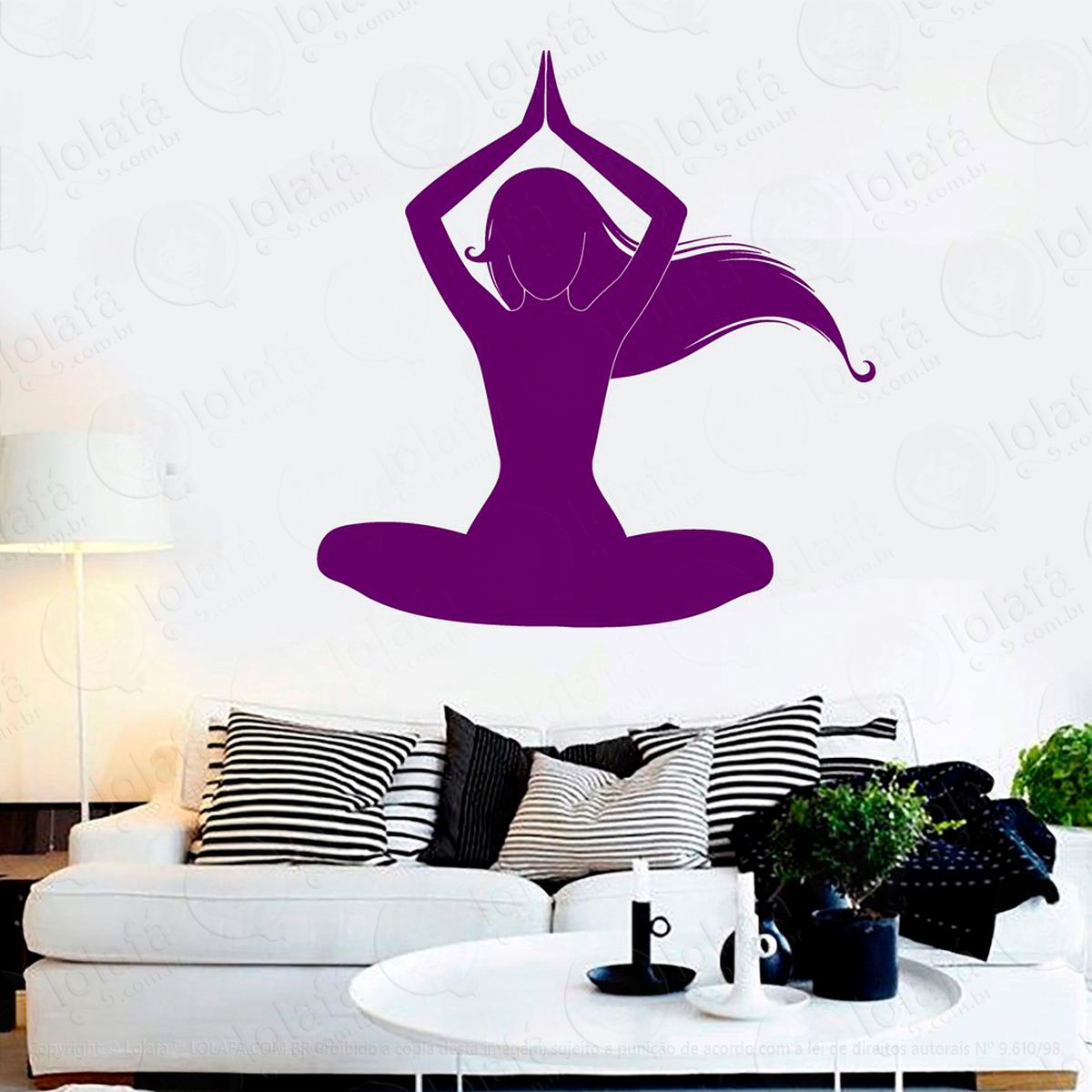 meditação adesivo de parede decorativo para casa, sala, quarto e vidro - mod:65
