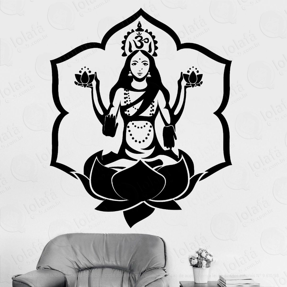 namasté budismo adesivo de parede decorativo para casa, sala, quarto e vidro - mod:67