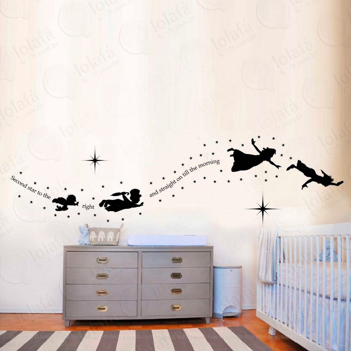 peter pan adesivo de parede decorativo para casa, sala, quarto e vidro - mod:70