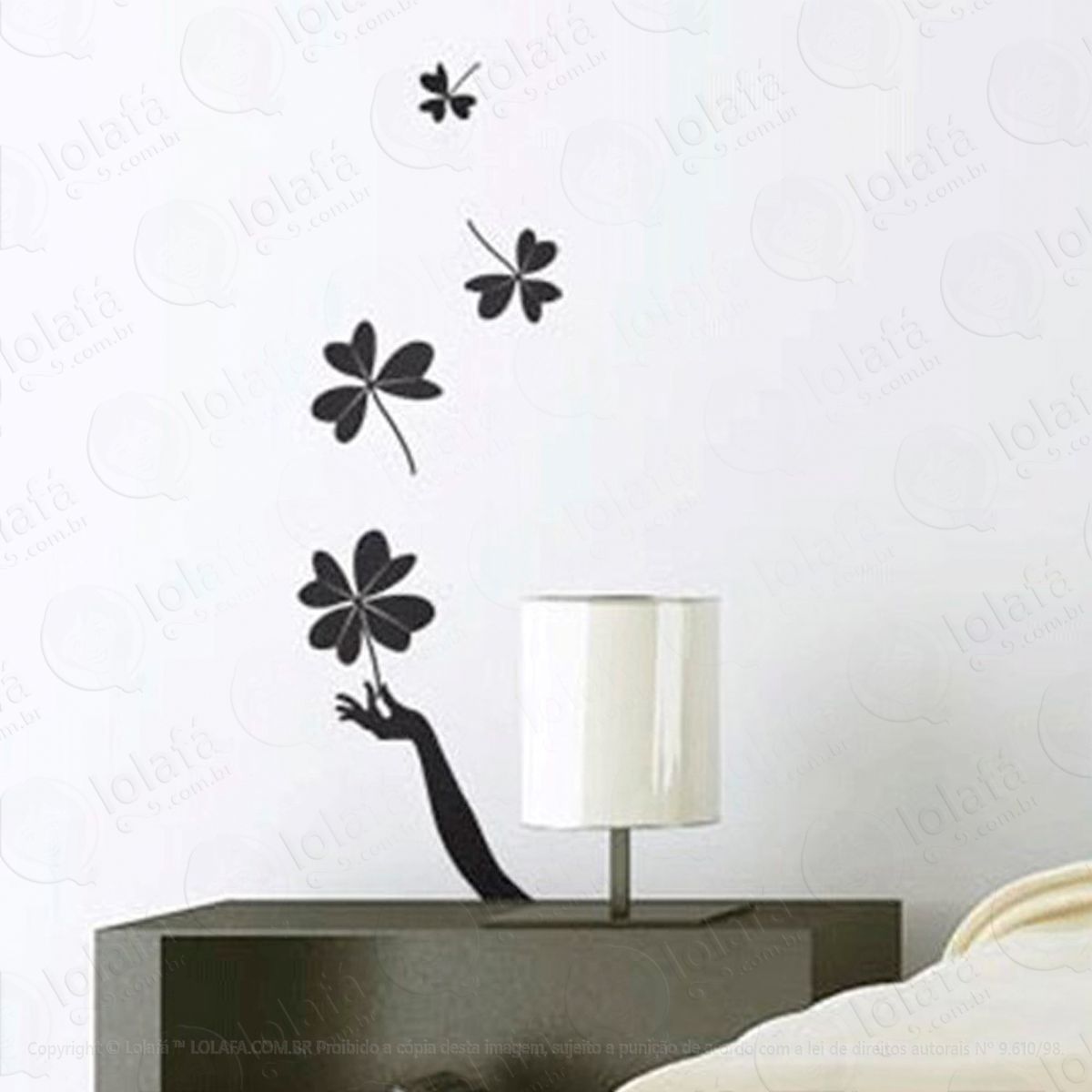 trevos da sorte adesivo de parede decorativo para casa, sala, quarto e vidro - mod:74