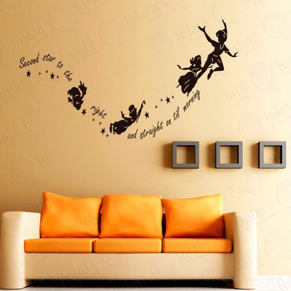 turma do peter pan adesivo de parede decorativo para casa, sala, quarto e vidro - mod:76