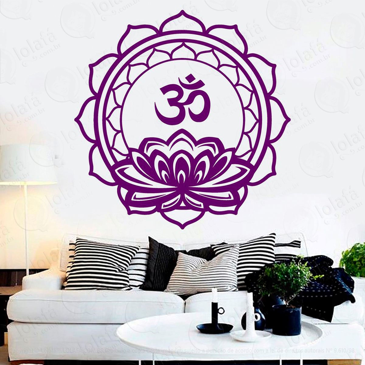 mandala bio adesivo de parede decorativo para casa, sala, quarto e vidro - mod:86