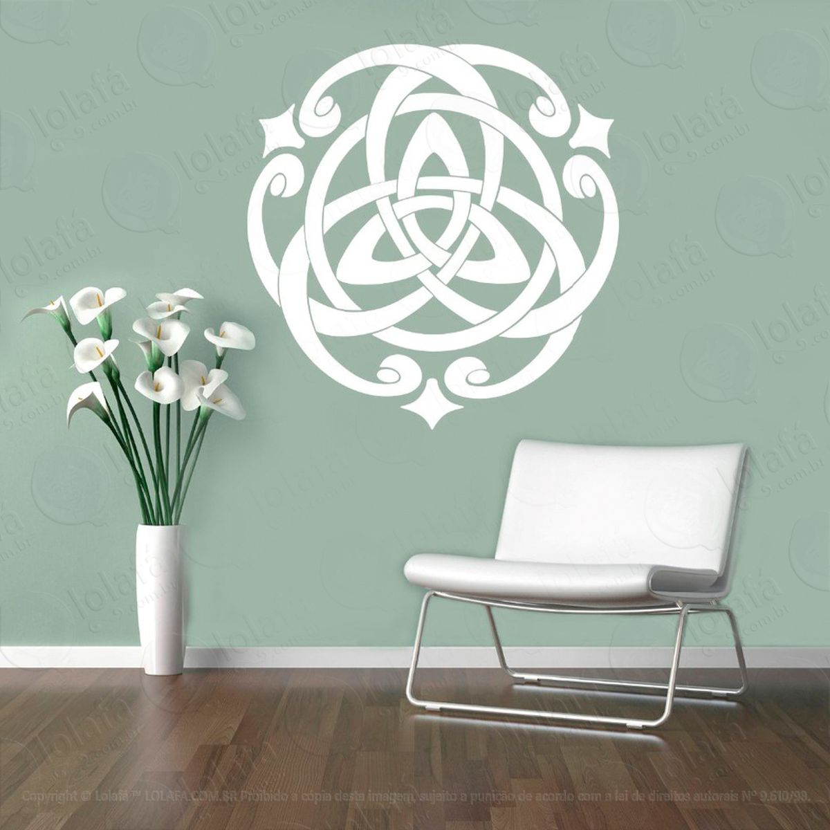 mandala celta adesivo de parede decorativo para casa, sala, quarto e vidro - mod:87