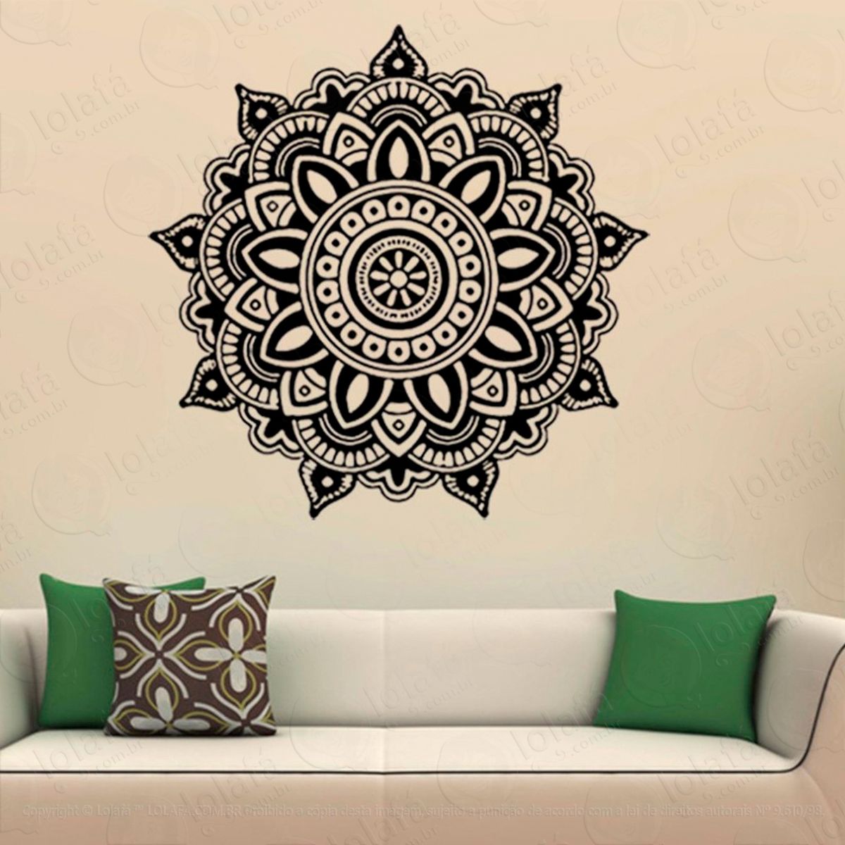 mandala adesivo de parede decorativo para casa, sala, quarto e vidro - mod:89