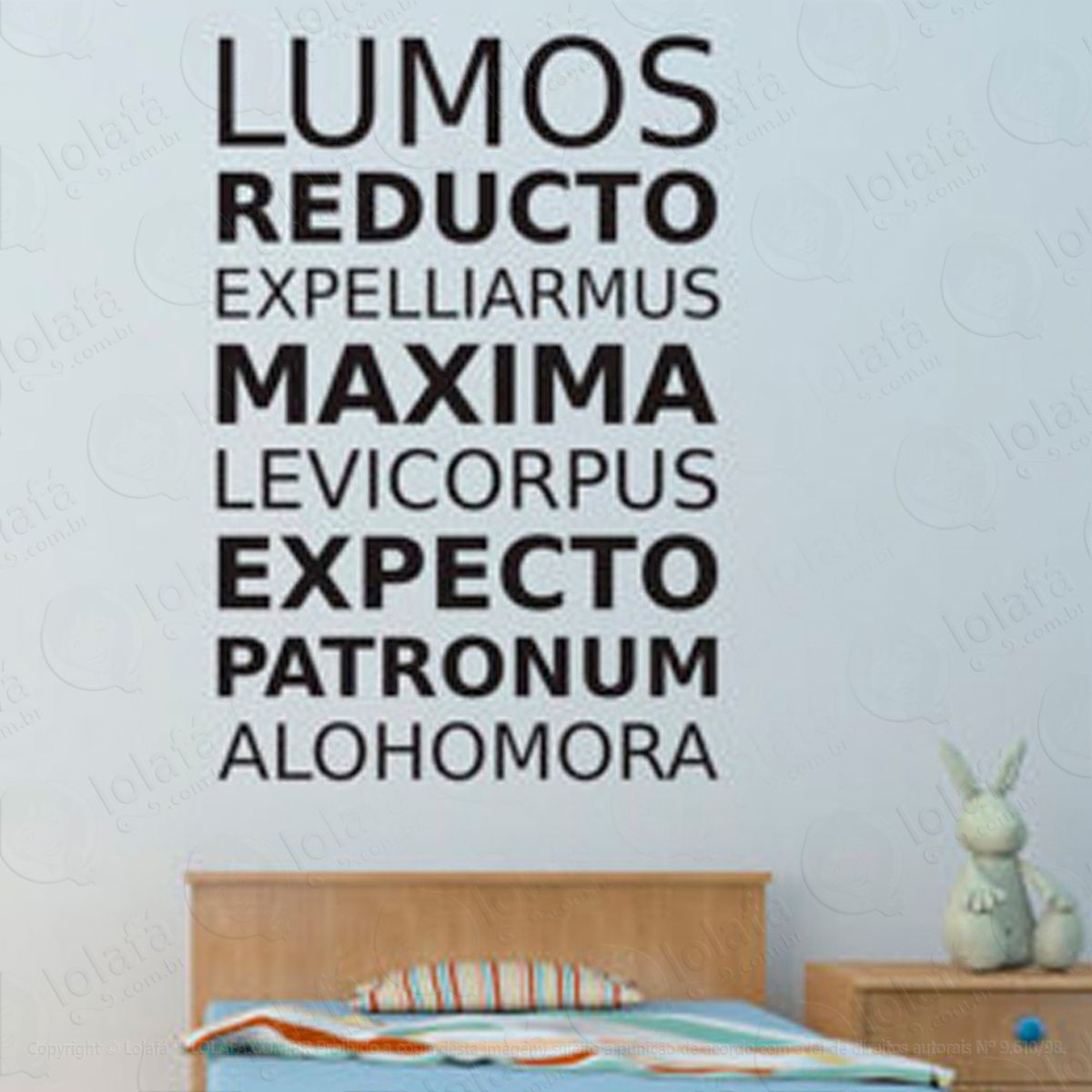 frase expecto patronos adesivo de parede decorativo para casa, sala, quarto e vidro - mod:114