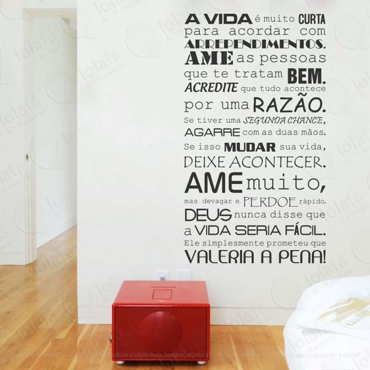 a vida vale a pena adesivo de parede frase personalizada para sala, quarto, porta e vidro - mod:17