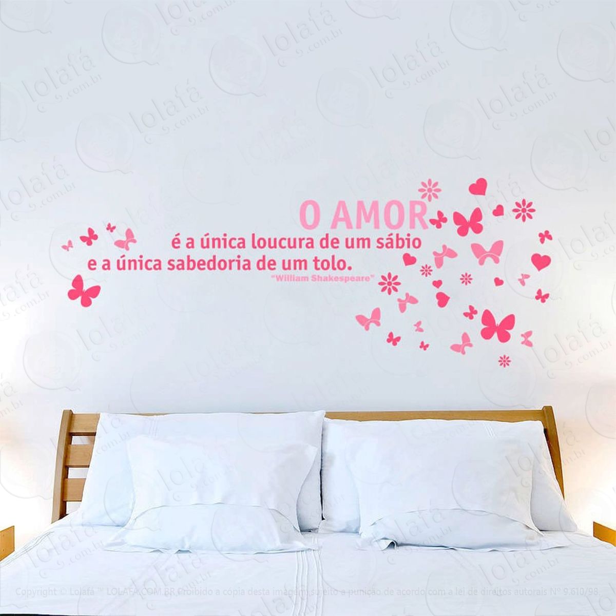 amor adesivo de parede frase personalizada para sala, quarto, porta e vidro - mod:18