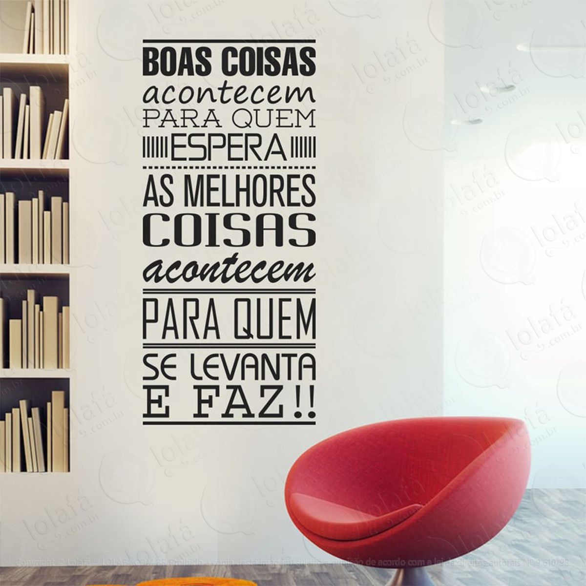 boas coisas acontecem adesivo de parede frase personalizada para sala, quarto, porta e vidro - mod:30