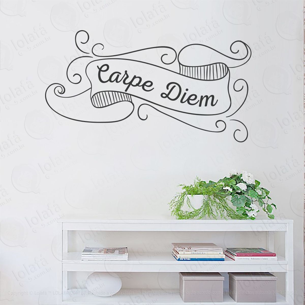 carpe diem adesivo de parede frase personalizada para sala, quarto, porta e vidro - mod:39