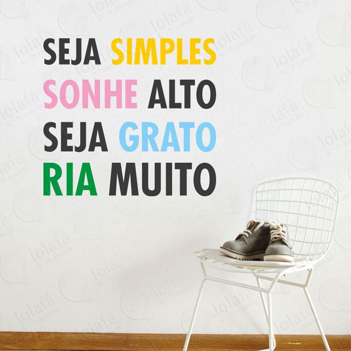 seja simples adesivo de parede frase personalizada para sala, quarto, porta e vidro - mod:40