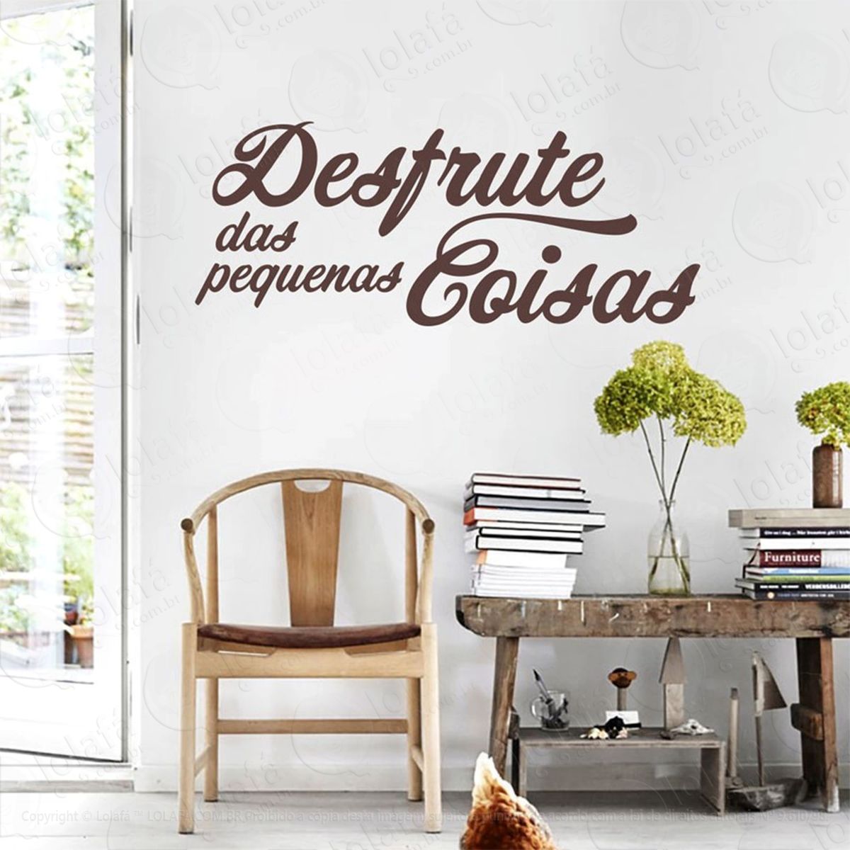 desfrute das pequenas adesivo de parede frase personalizada para sala, quarto, porta e vidro - mod:41