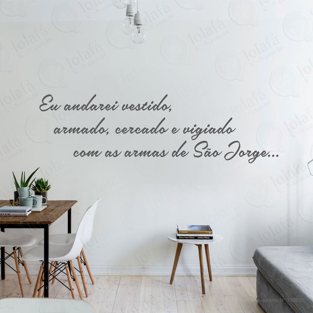 oração de são jorge adesivo de parede frase personalizada para sala, quarto, porta e vidro - mod:47