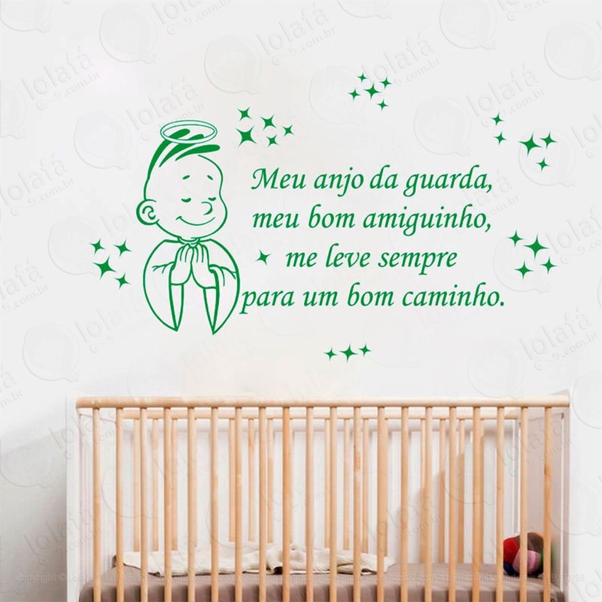 anjo da guarda adesivo de parede frase personalizada para sala, quarto, porta e vidro - mod:51