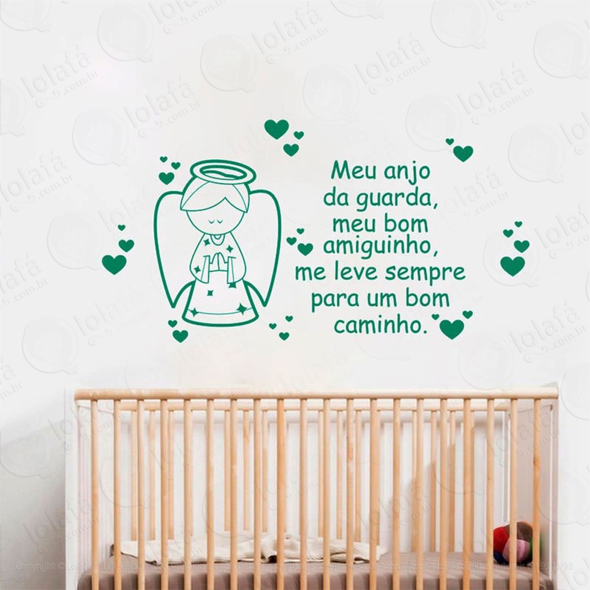 anjo da guarda adesivo de parede frase personalizada para sala, quarto, porta e vidro - mod:56