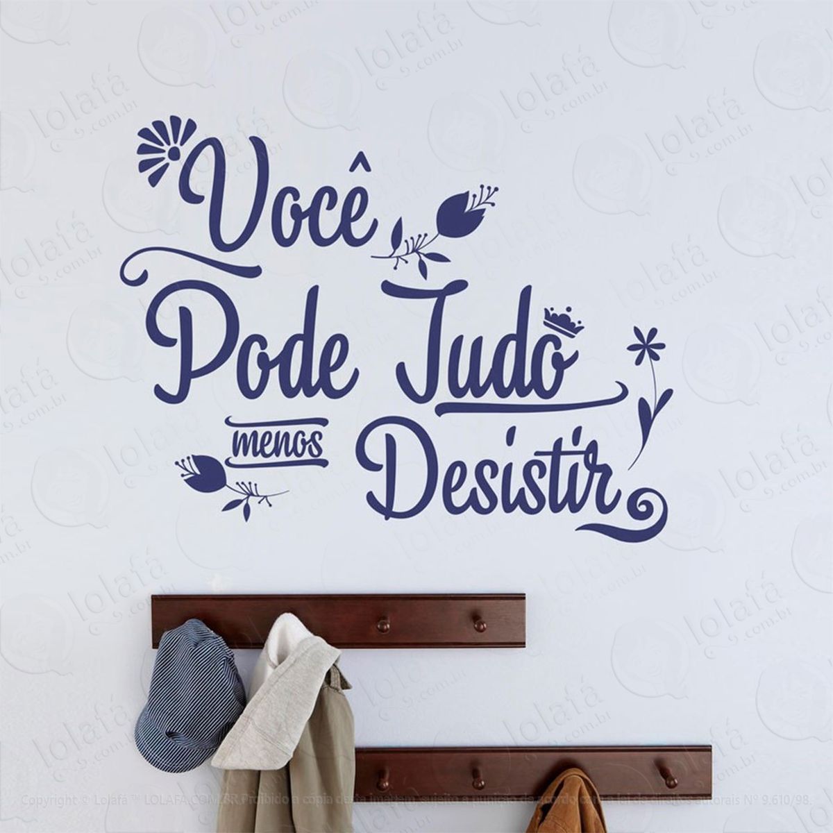 você pode tudo adesivo de parede frase personalizada para sala, quarto, porta e vidro - mod:92