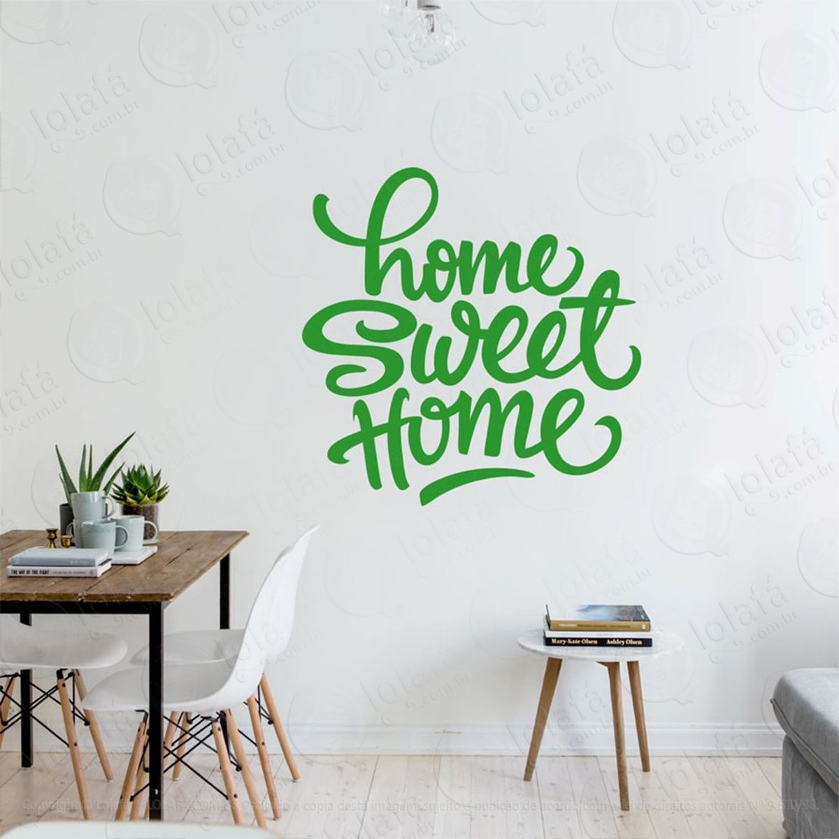 home sweet home adesivo de parede frase personalizada para sala, quarto, porta e vidro - mod:99