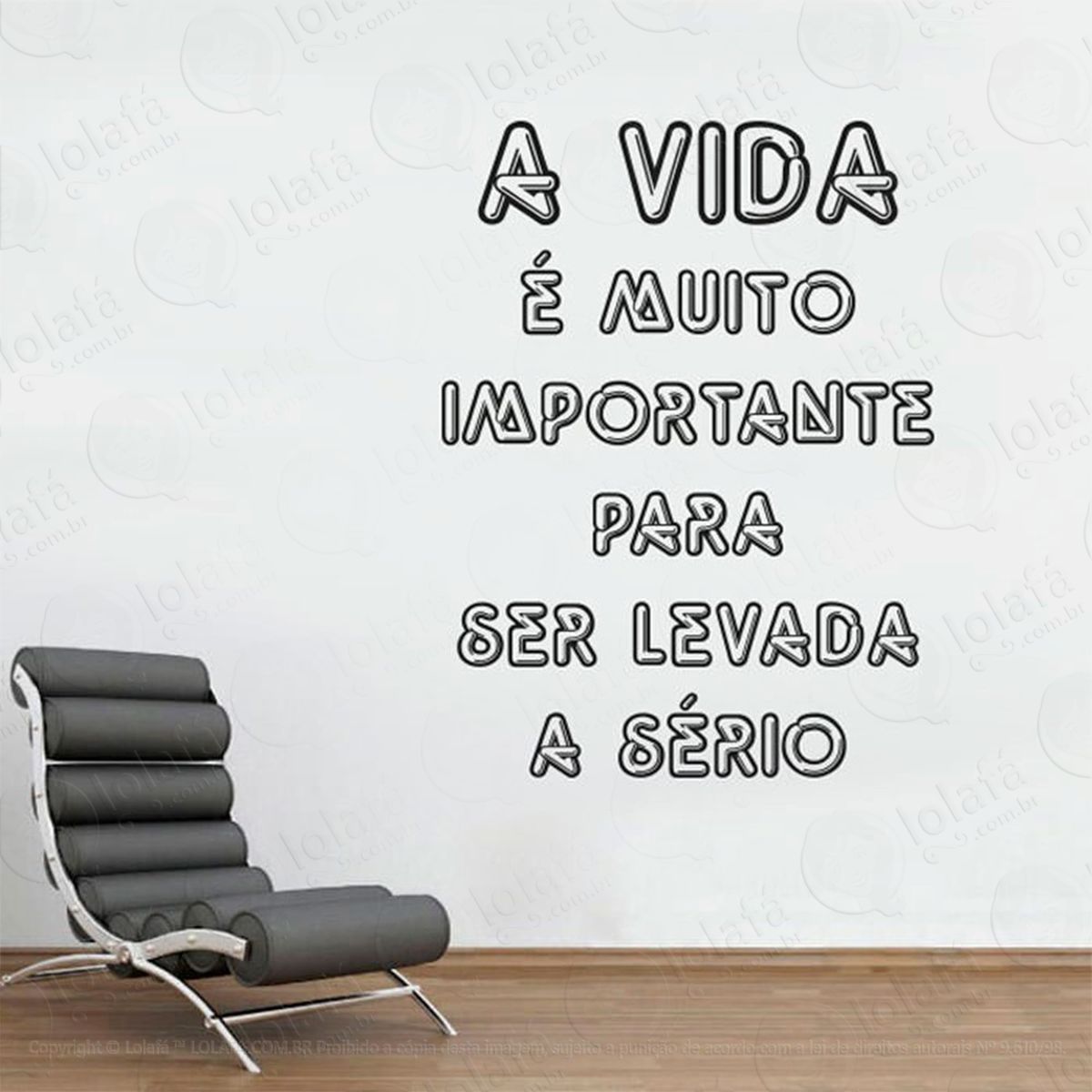 a vida É adesivo de parede frase personalizada para sala, quarto, porta e vidro - mod:108