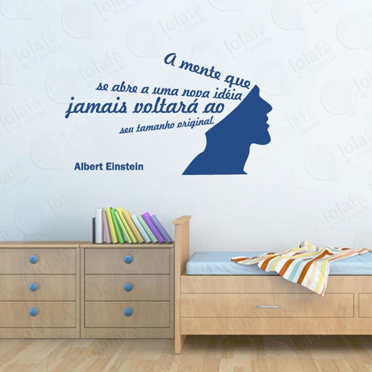 mente que se abre adesivo de parede frase personalizada para sala, quarto, porta e vidro - mod:115