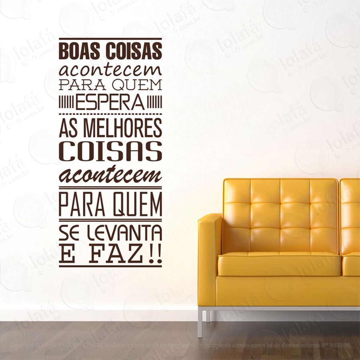 boas coisas acontecem adesivo de parede frase personalizada para sala, quarto, porta e vidro - mod:136