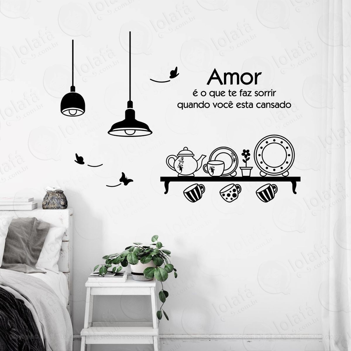 amor É o que adesivo de parede frase personalizada para sala, quarto, porta e vidro - mod:138